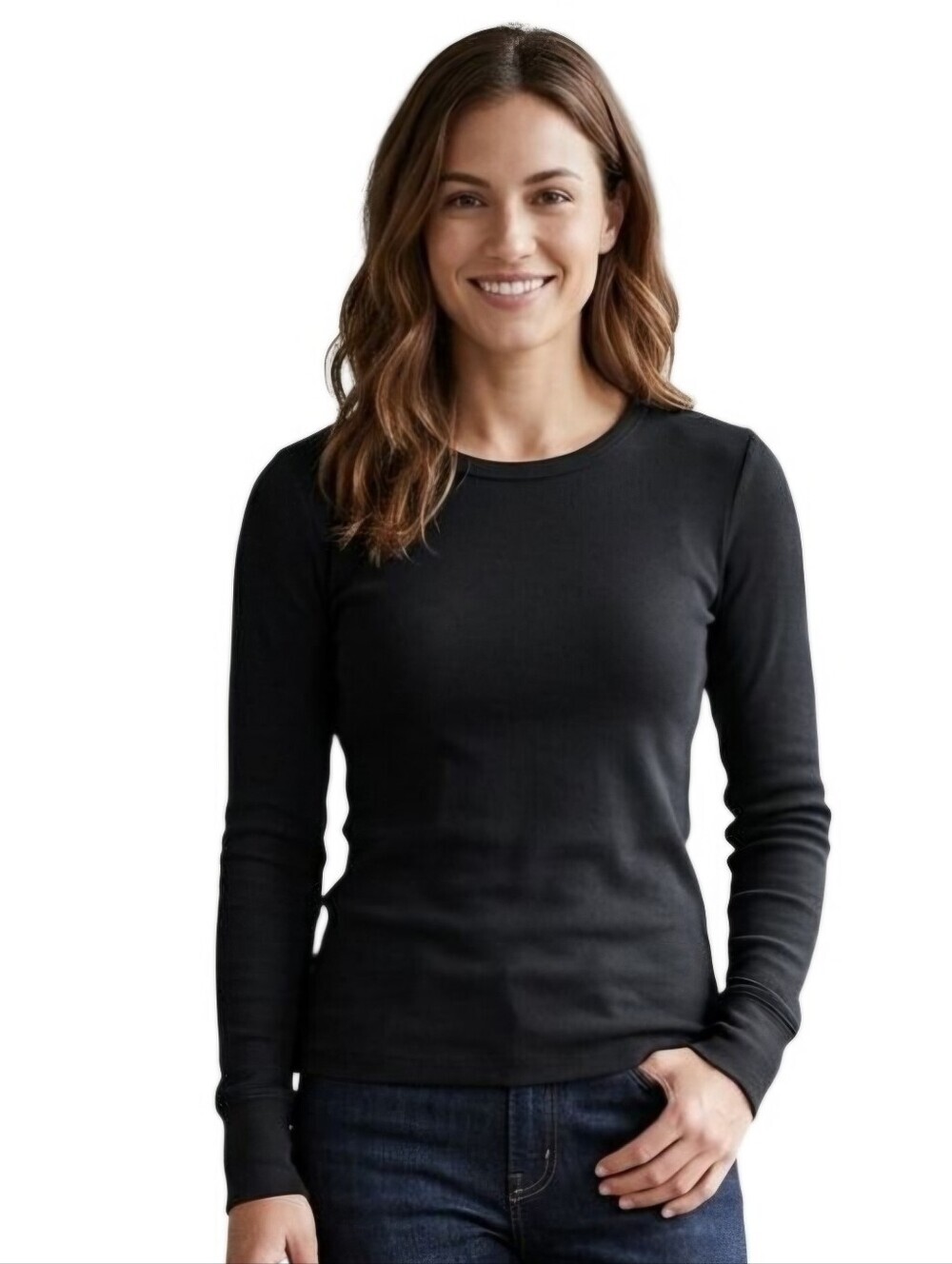 American Giant Women's Long-Sleeve Black Shirt Size S